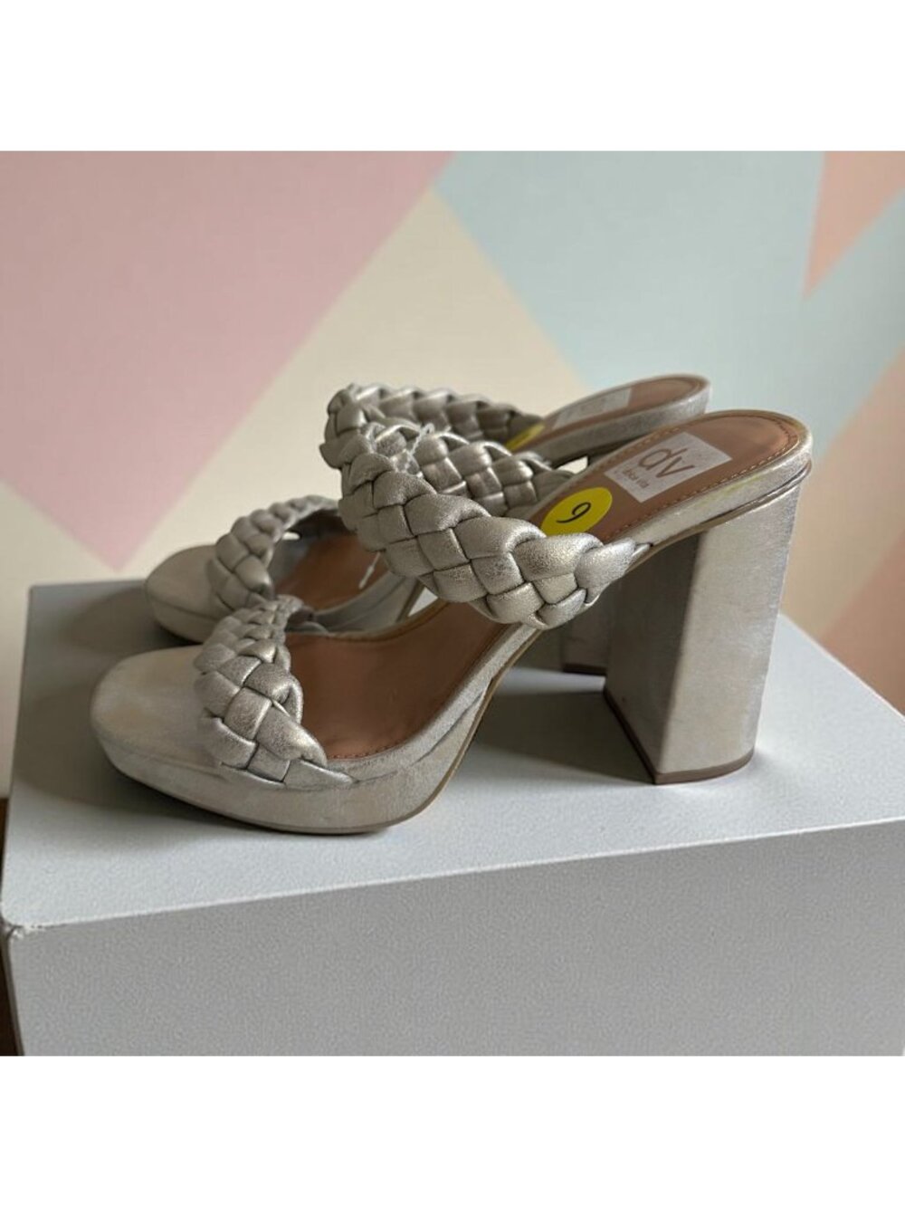 DV DOLCE VITA Gold Wash Braided Heels Size 9